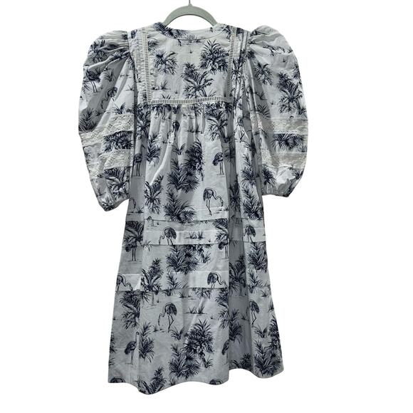 Hunter Bell Jenkins Dress Flamingo White & Navy Preppy Coastal Resort Wear Dress - Picture 6 of 15